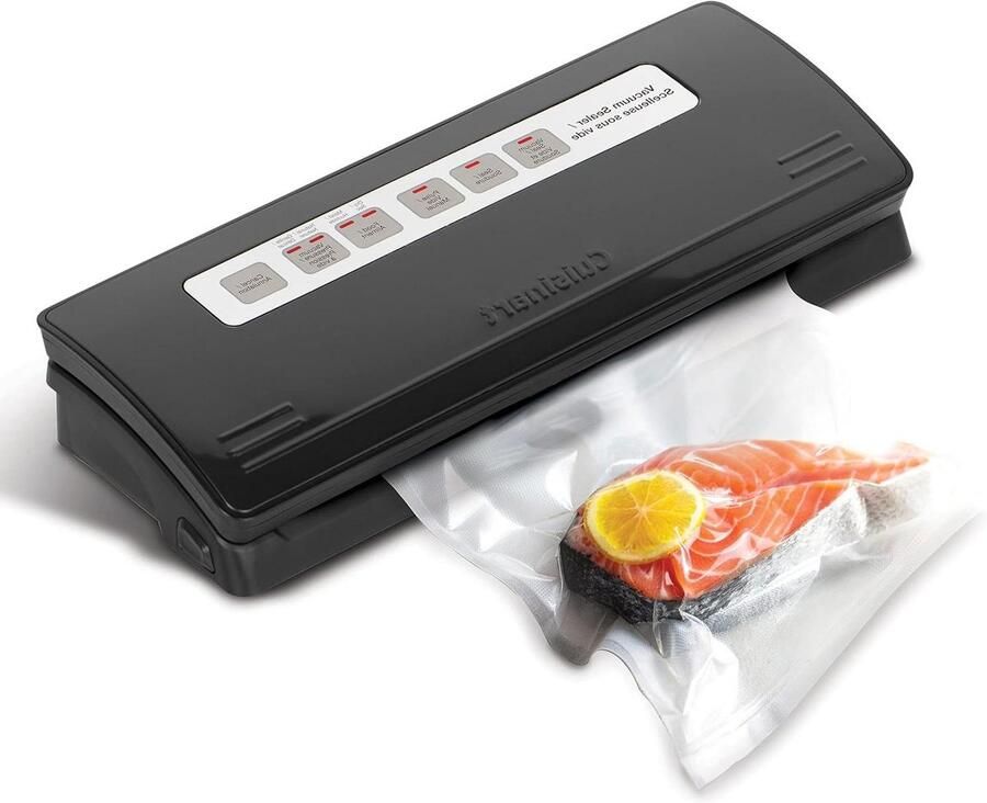 Vacuüm Sealer Vacuüm machine Voedsel bewaren One-touch bediening 2 rollen Zwart