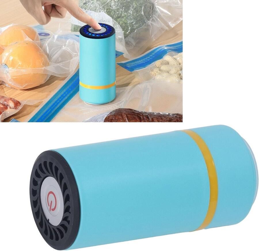 Vacuüm Sealer Voedsel Vacuüm Sealer Met Batterij Voor Kleding Voedsel Verpakking USB Opladen (blauw meer)