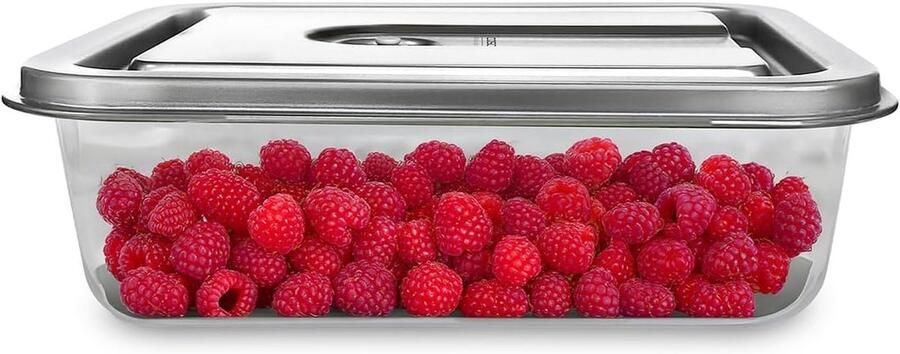 Vacuüm Vershouder Glazen Container Voedsel Bewaren Hittebestendig Glas 4500 ml Zilver