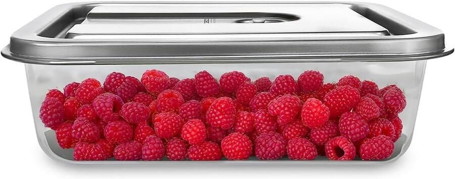 Vacuüm Vershouder Glazen Container Voedsel Bewaren Hittebestendig Glas 4500 ml Zilver