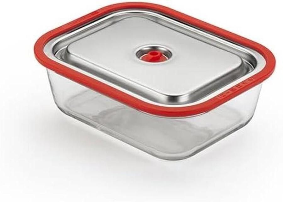 Vacuüm Voedselcontainer Glazen Voorraadbak Voedsel Vacuüm Bewaren Vriezer Oven Magnetron 1.95 liter Transparant