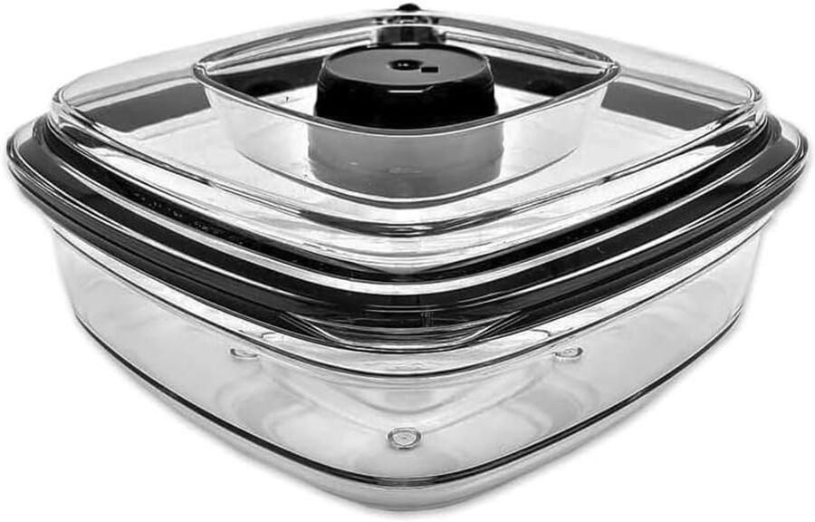 Vacuüm voedselcontainer Luchtdichte bewaarbak Voedsel bewaren BPA-vrij materiaal 08 liter Zwart