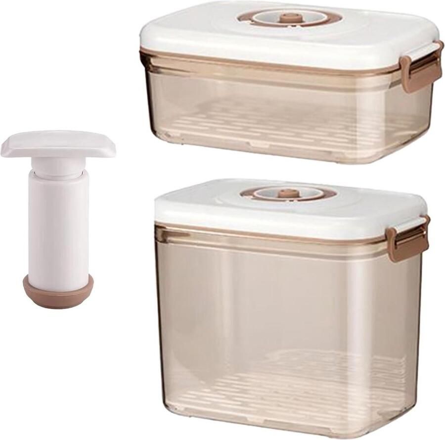 Voedsel containers Vacuüm opslag Voedsel vers houden Luchtdicht en geurvrij 26x21x13 cm Transparant