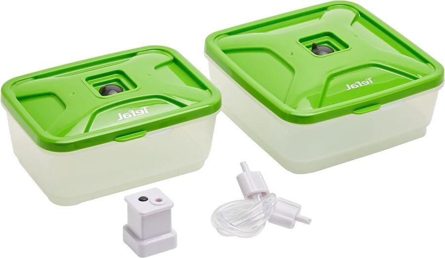 Vacuüm Voedselcontainers Vacuüm Opslag Voedsel Vers Houden Inclusief Zuigslang 600 en 800 ml Groen