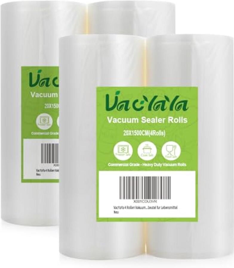 Vacuüm voedselsealer rollen 20x1500cm 60m BPA-vrij en Heavy Duty voor Sous Vide en opberging