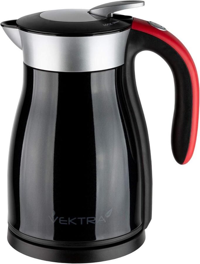 Vacuüm Waterkoker Thermoskan Karaf Warm Dranken Houden Dubbelwandig Geïsoleerd 15 Liter Zwart Rood