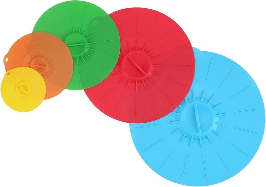 Vacuümafdichtingsdeksels Set Potten Kommen Deksel Voedsel Bewaren Luchtdichte Waterdichte Afdichting 5 Stuks Multi Color
