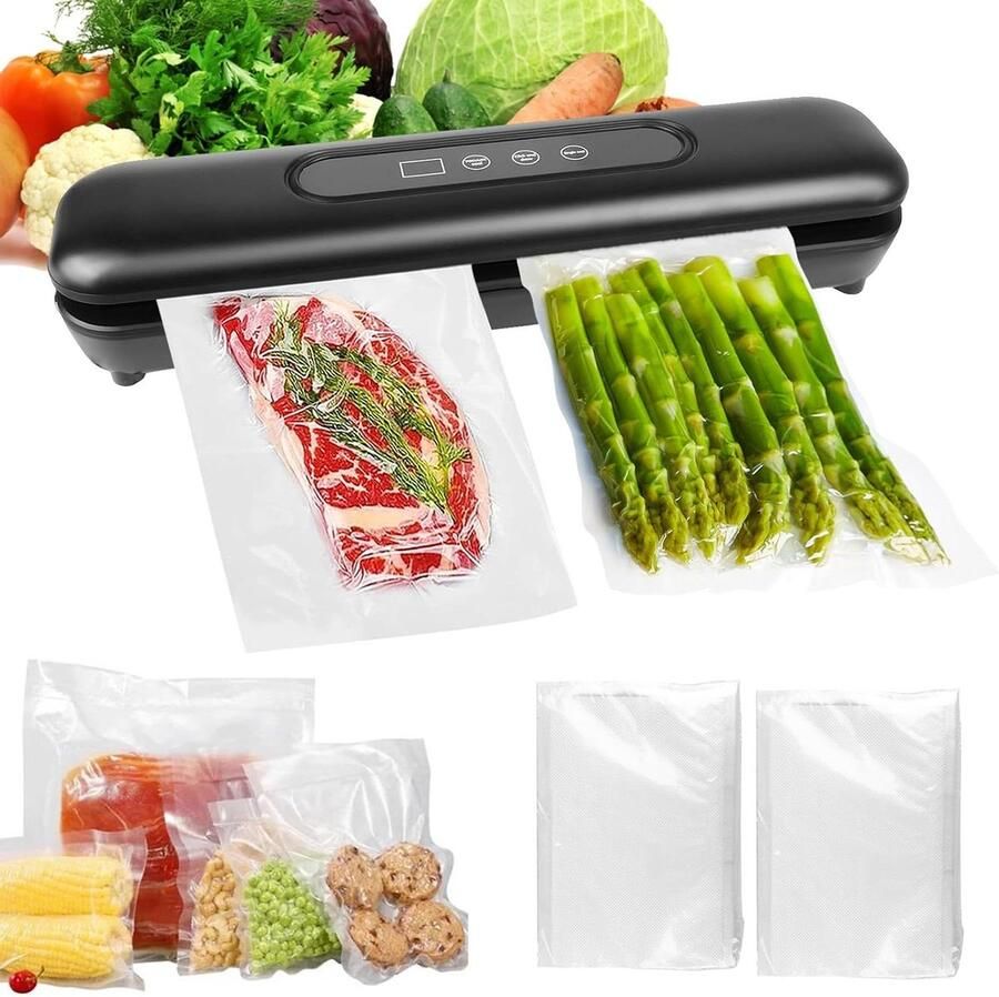 Vacuüm machine Voedsel sealer Voedsel bewaren Automatische werking 25 cm seal Zwart - Foto 1