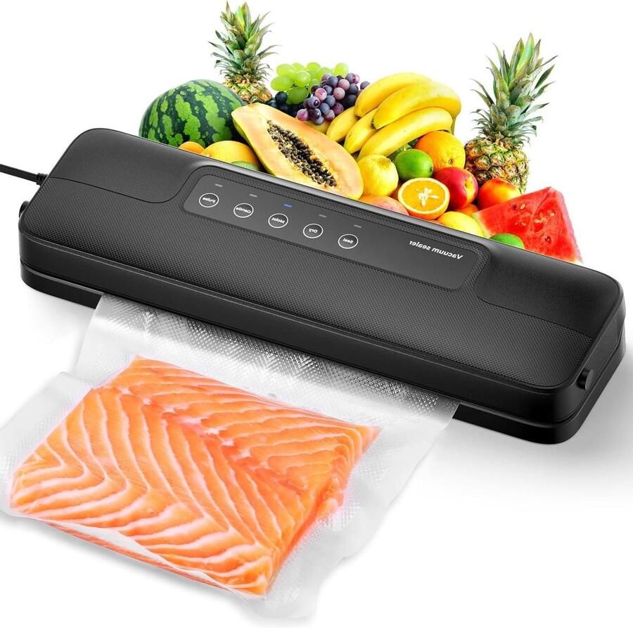 Vacuümapparaat Voedselsealer Voedsel bewaren 5-in-1 functie 30cm sealbreedte Zwart