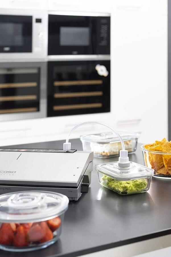 Vacuümcontainer Borglas met Datuminstelling Houd Voedsel Langer Vers