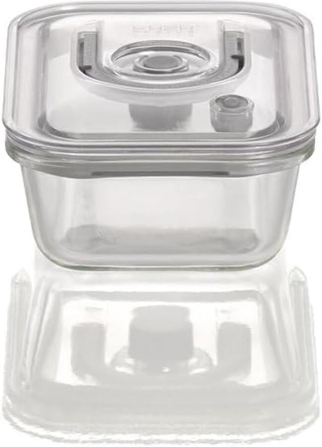 Vacuümcontainer Glas Voedselbewaarbak Langer Vers Houden Geïntegreerde Datuminstelling 600 ml Transparant