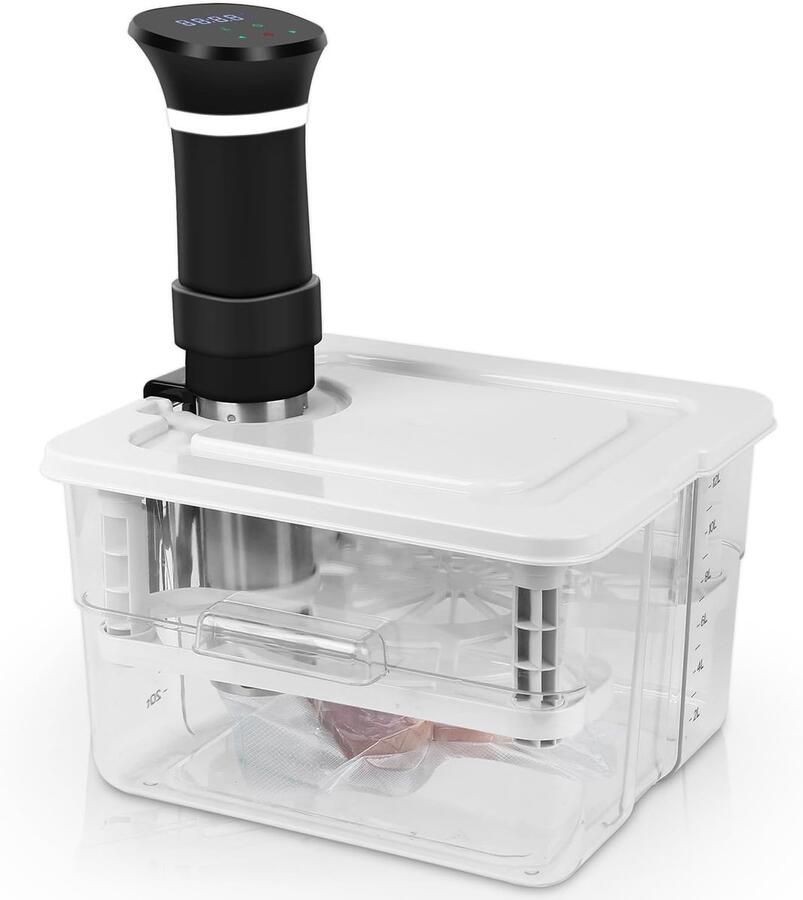 Vacuümcontainer Kookbak Lage temperatuur koken Geïntegreerd rooster 12 Liter Transparant