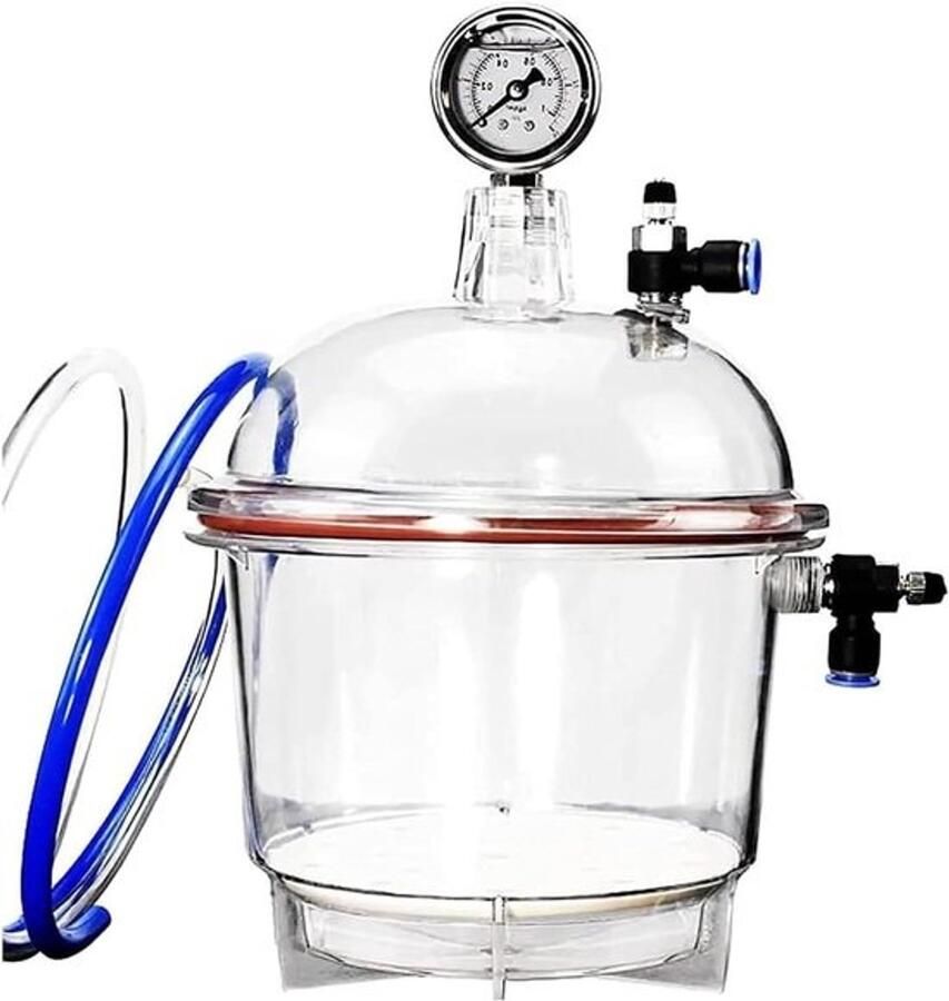 Vacuümexsiccatorpot Droogvat Drogen in het laboratorium Dubbele klepbediening Diameter van 150 mm Transparant