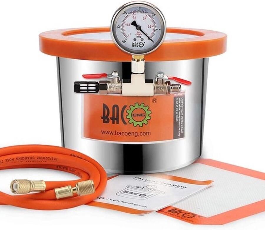 Vacuümkamer 6.8L met gehard glazen deksel voor houtstabilisatie en experimenten
