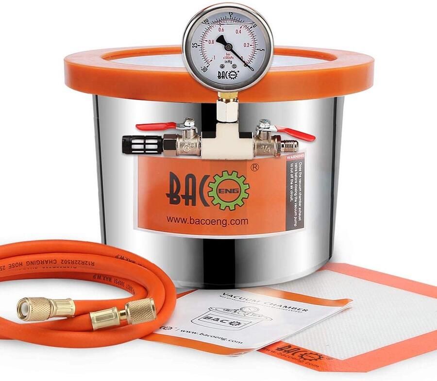Vacuümkamer 6.8L met Gehard Glazen Deksel voor Houtstabilisatie en Experimenten