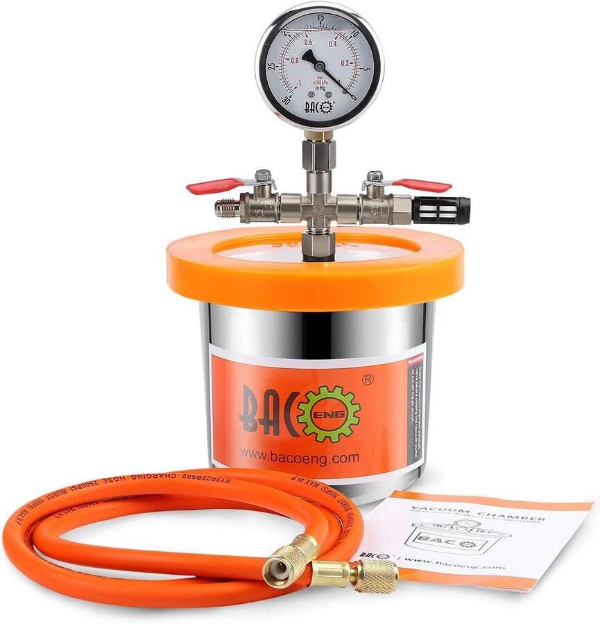 Vacuümkamer RVS 1 2 Liter voor Houtstabilisatie en Ontgassing