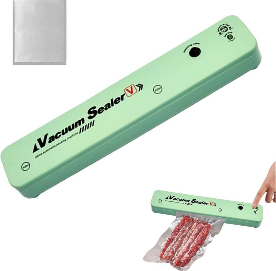 Vacuümmachine Elektrisch Luchtdichte Verpakker Voedsel Bewaren Draagbaar Compact Ontwerp 35cm Lengte Groen
