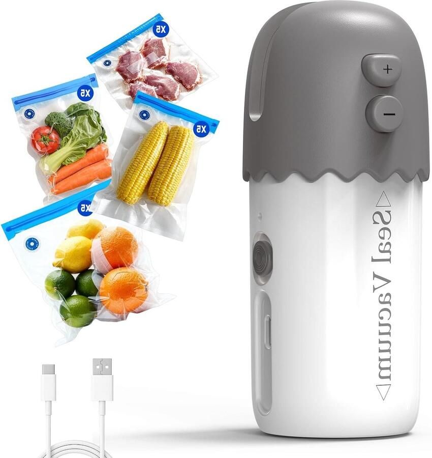 Vacuümmachine Handvacumeermachine Sous Vide Voedsel Bewaren Compact Ontwerp 337 x 314 x 72 cm Wit