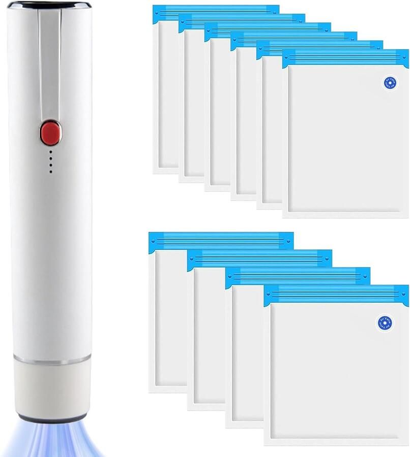 Vacuümmachine handvacuümmachine folielasapparaat voor levensmiddelen 60 kPa zuigkracht draadloze elektrische vacuümsealer met 30 vacuümzakken voor keuken reizen camping