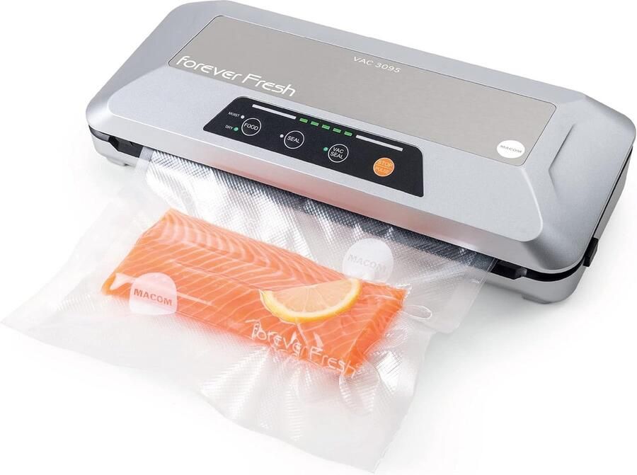 Vacuümmachine Keuken Vacumeerapparaat Voedsel Bewaren Dubbele Afdichtstrip 45 x 125 x 212 cm Zilver Zwart