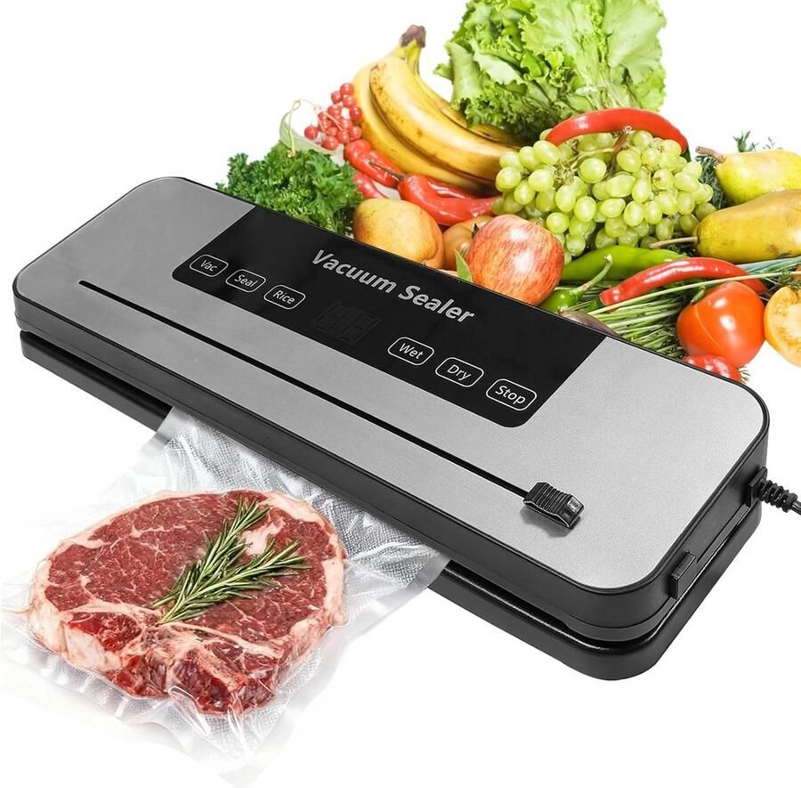 Vacuümmachine Vacumeerapparaat Voedsel bewaren Hoge snelheid 8 l min Compact ontwerp Zwart