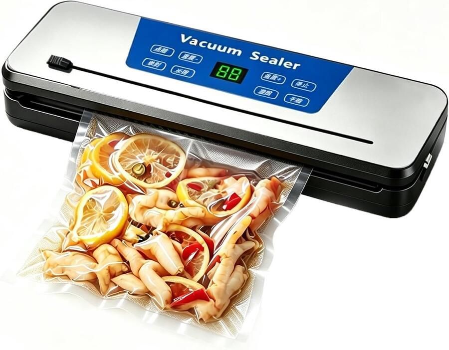 Vacuümmachine Vacumeermachine Voedselsealer Voedsel Vers Houden UV Sterilisatie 30 cm Sealing Blauw