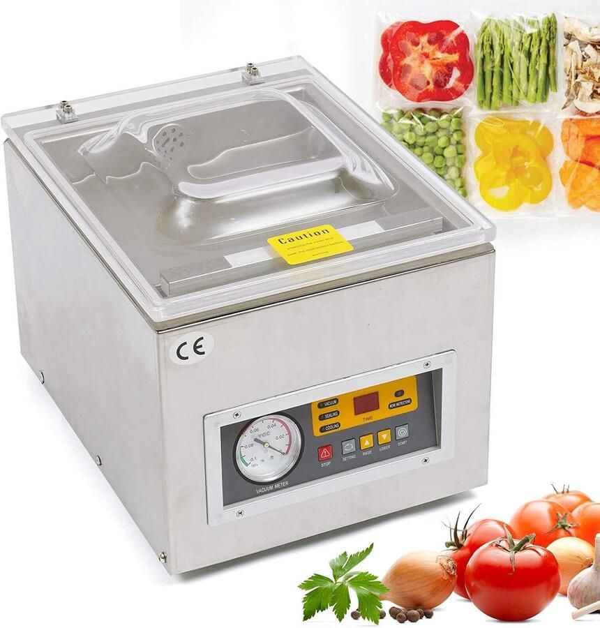 Vacuümmachine vacuümmachine folielasapparaten tafel vacuümapparaat kamer industrieel roestvrije bediening met één hand geschikt voor langdurig gebruik dubbele zegelnaad