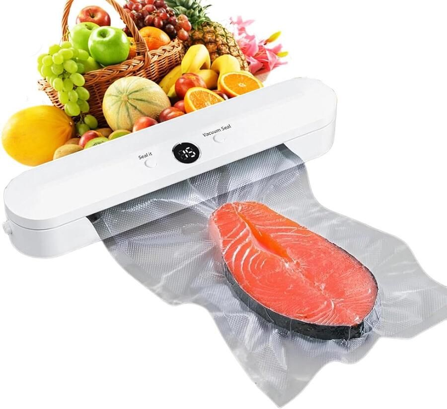 Vacuümmachine Voedsel Luchtdicht Sealen Voedsel Vers Houden Krachtige Zuigkracht 60kpa 35x7.2x6 cm Zwart