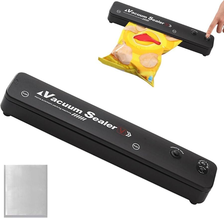 Vacuümmachine Voedsel Opslag Vers Houden Draadloos Herbruikbaar 35 cm Lengte Zwart