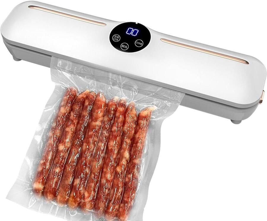 Vacuümmachine Voedselbewaarder Voedsel Vers Houden Automatische Zuiging 25 cm breed Wit