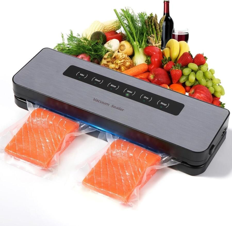 Vacuümmachine Voedselsealer Levensmiddelen Bewaren 5-in-1 Functies 30 cm Afdichting Zwart