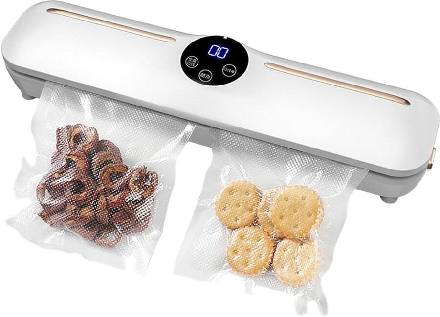 Vacuümmachine Voedselsealer Luchtdichte machine Voedsel bewaren Instelbare modi nat en droog 25 cm breed Wit