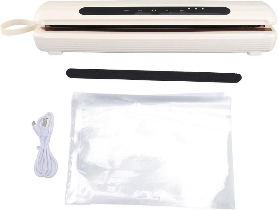 Vacuümmachine Voedselverpakker Levensmiddelen bewaren Volautomatisch en compact 38 cm lang Wit
