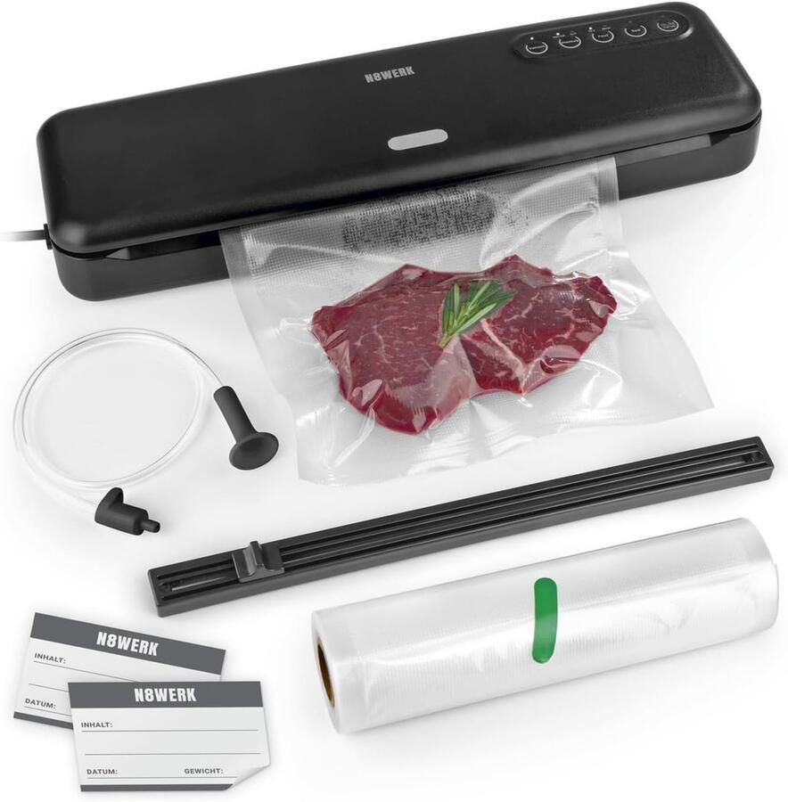 Vacuümmachine voor levensmiddelen Gebruiksvriendelijke vacuümsealer met universele zakken 30 cm lasnaad Ideaal voor invriezen en sous-vide koken