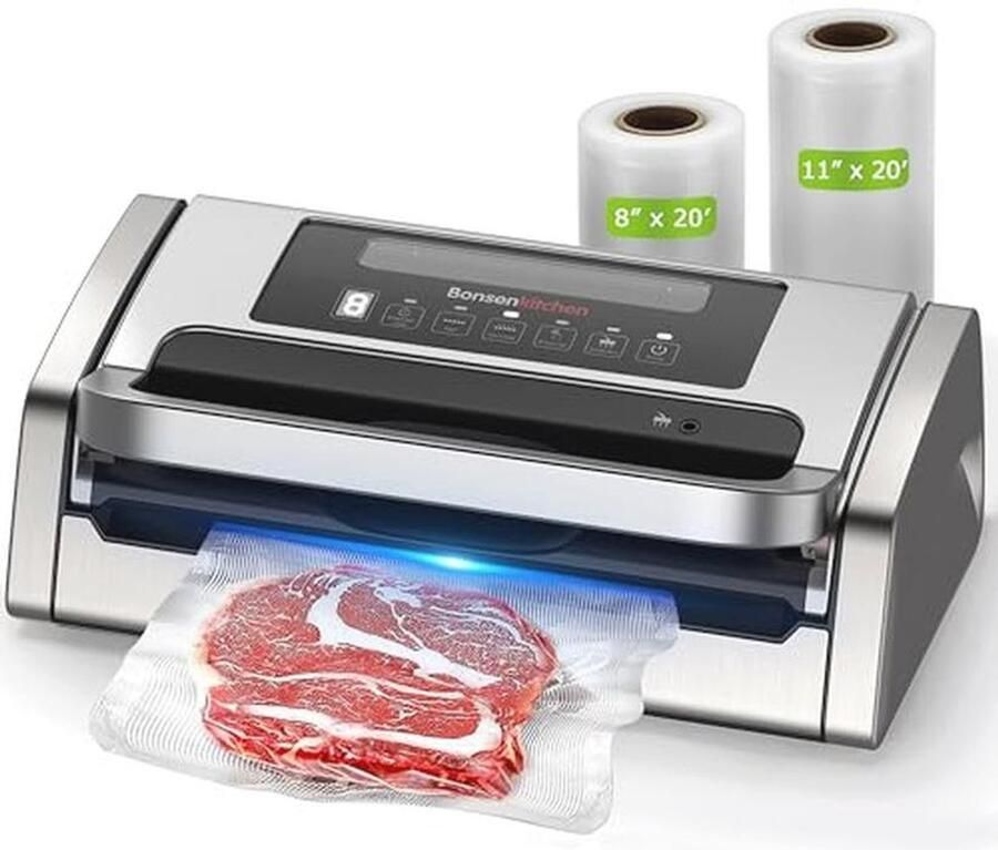 Vacuümmachine voor levensmiddelen met geïntegreerde cutter en 2 rolzakken krachtige en stille uitvoering