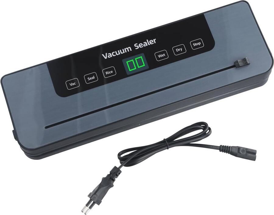 Vacuümmachine voor levensmiddelen met snijapparaat en 10 zakken