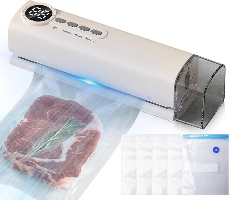 Vacuümmachine voor voedsel 4-in-1 vacuümmachine vacuümsealapparatuur vacuümmachine voor voedsel inclusief 5 vacuümzakken geschikt voor vlees groenten fruit enz