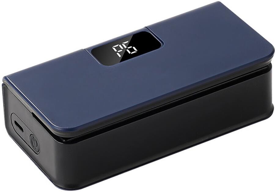 Vacuümmachines-vacumeermachine -Mini zaksluitmachine oplaadbare sluitmachine met LED-batterij-indicator warmtesluit- en snijfunctie met 6 instelbare standen blauw 19 6 x 4 3 x 5 cm