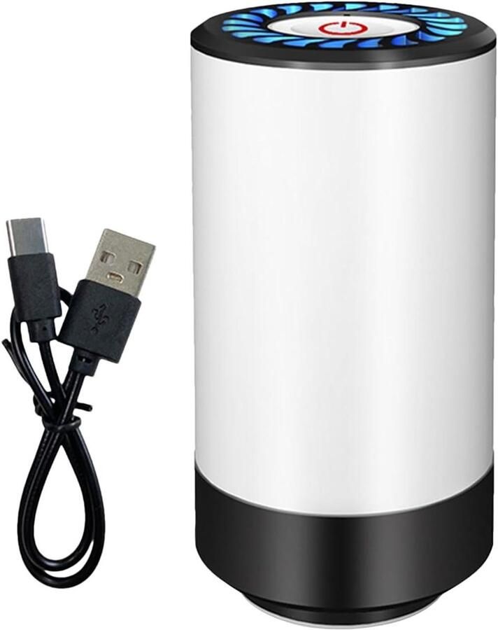 Vacuümpomp Elektrisch Mini Pomp USB Pomp Voedsel Bewaren Draagbaar Compact Ontwerp 5.1 x 9.9 cm Wit