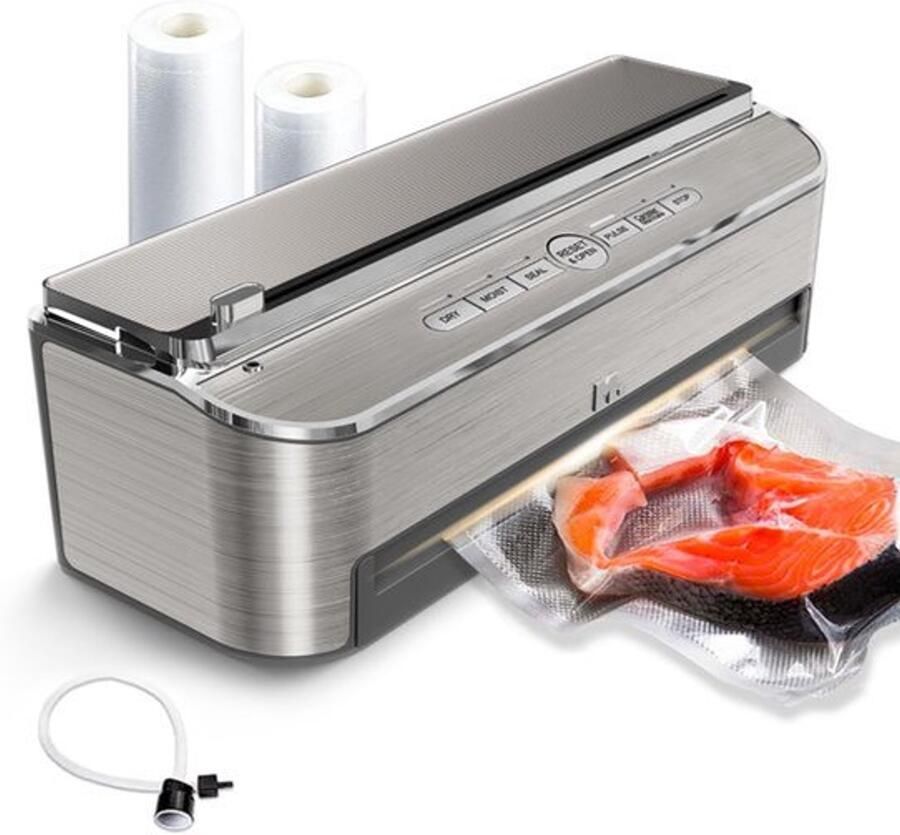 Vacuümsealer Automatisch 120 W Vermogen 230 Volt Spanning Zilver Kleur ABS En Metaal Materiaal Voor Voedselbewaring
