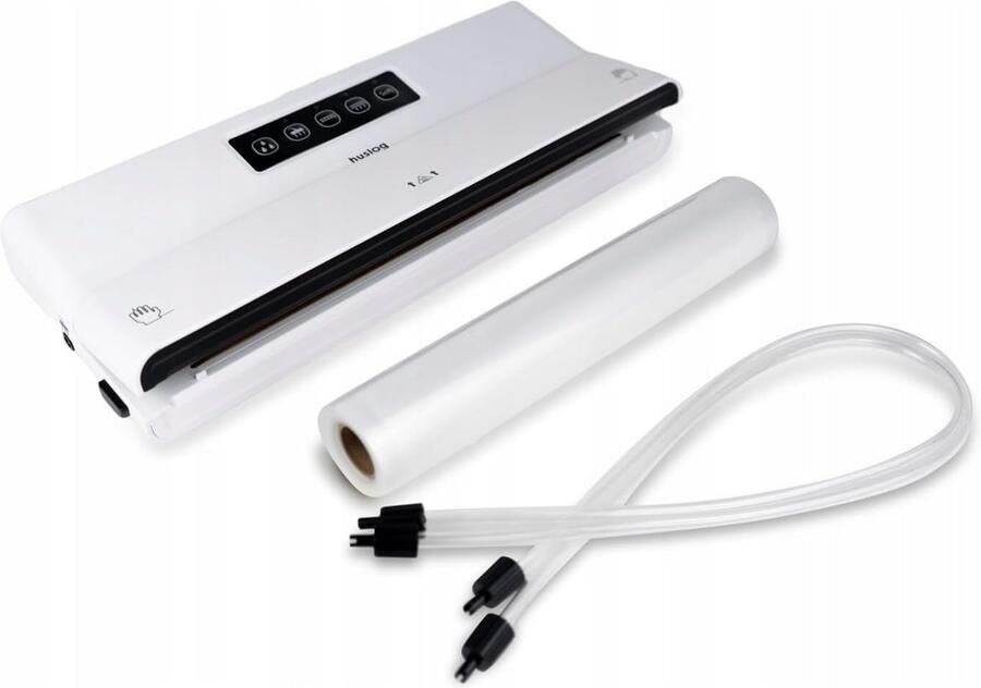 Vacuümsealer Compleet met Folierol en Slang Geschikt voor Droog & Vochtig Voedsel