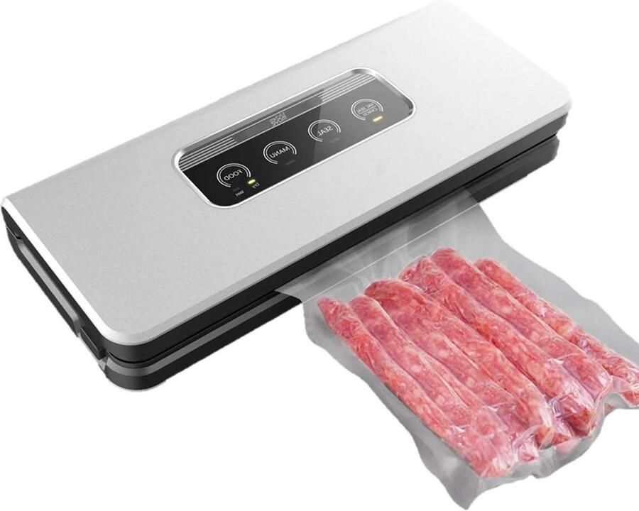 Vacuümsealer Keuken Voedselbewaarder Vacuüm Voedsel Vers Houden RVS Geborsteld 37 x 15 x 6 cm Grijs