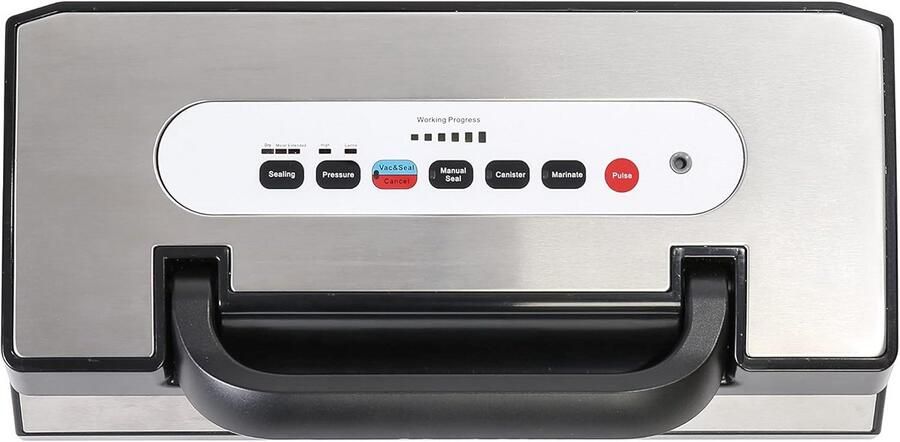 Vacuümsealer LED Vacumeerapparaat Voedsel bewaren Dubbele lasnaad 44 cm breed Zwart Zilver