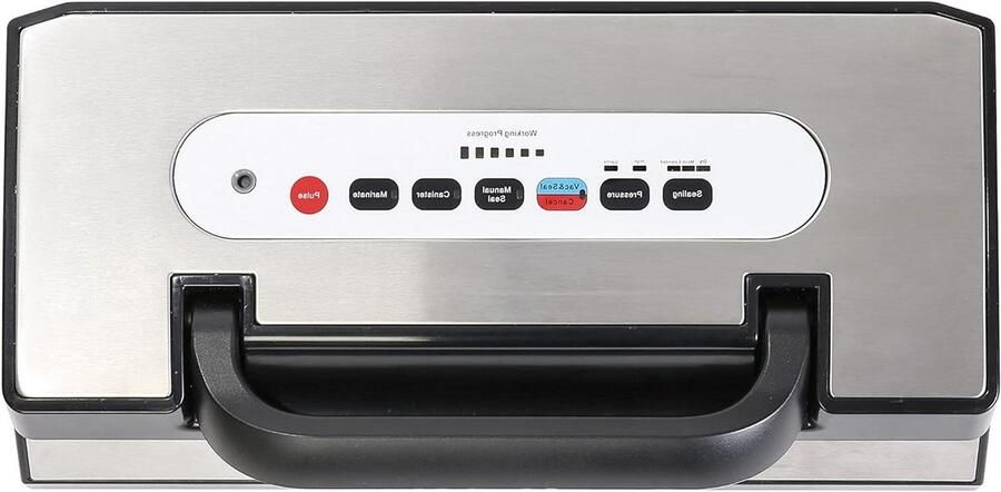 Vacuümsealer LED Vacuümmachine Vershouder Voedsel Langer Bewaren Dubbele Las Pomp 28 cm Breed Zwart Zilver