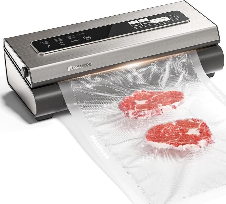 Vacuümsealer Machine Voedselverpakker Voedsel Vers Houden 6 Functies Inclusief 90 kPa Kracht Zilver