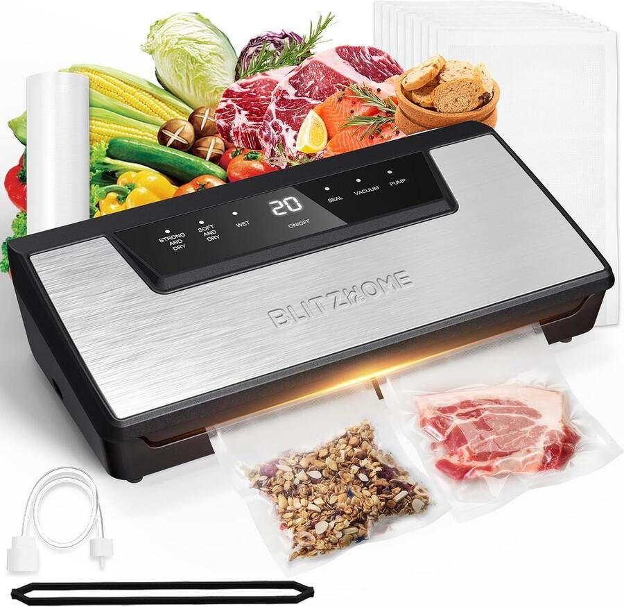 Vacuümsealer met 6 Modi Snijder en Opslag Voor Droge en Vochtige Voeding