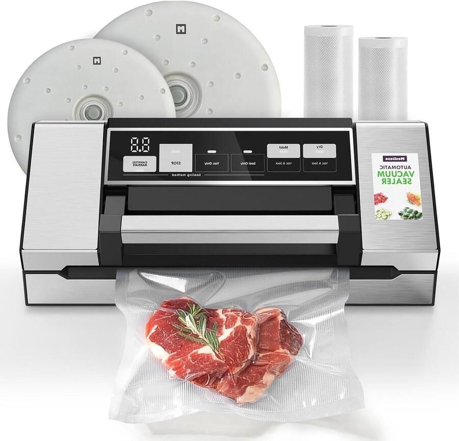 Vacuümsealer met deksel Voedsel vacuümer Voedsel bewaren Krachtige 95 KPA zuigkracht Niet gespecificeerd Zilver