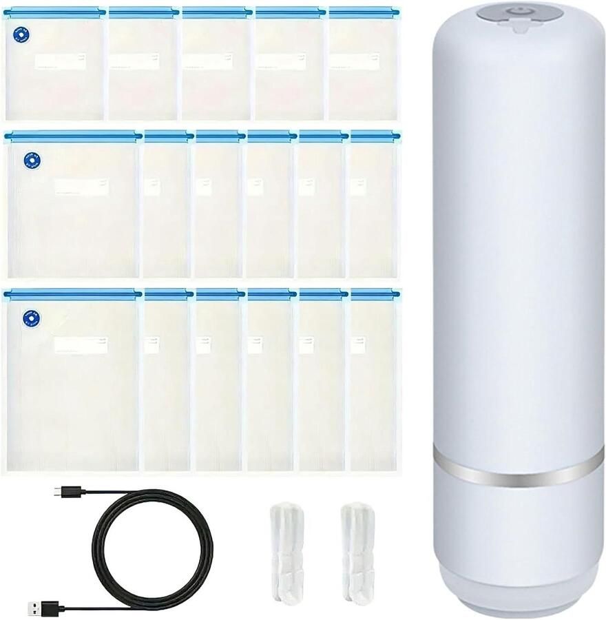 Vacuümsealer Mini Zaksealer Handheld Voedsel Vers Houden Inclusief 15 Herbruikbare Zakken Compact Ontwerp Niet gespecificeerd