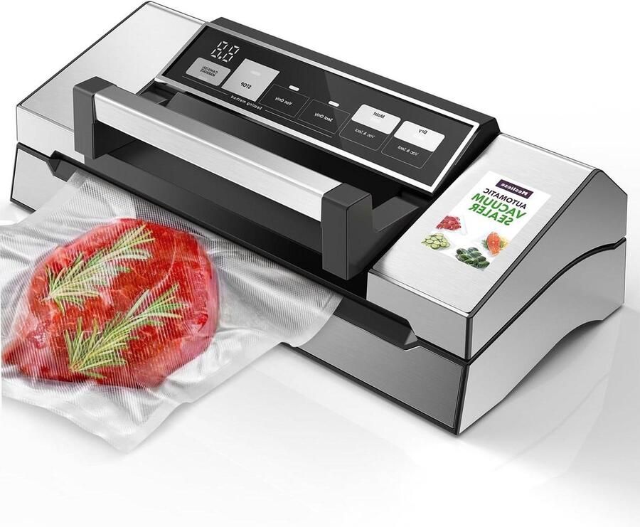 Vacuümsealer Vacumeerapparaat Voedsel bewaren Krachtige 95 kPa zuigkracht null Grijs