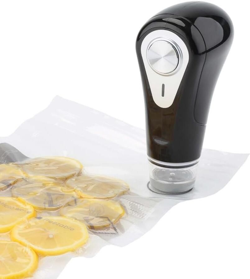 Vacuümsealer Vacumeerapparaat Voedsel bewaren USB oplaadbaar 5 zakken Zwart